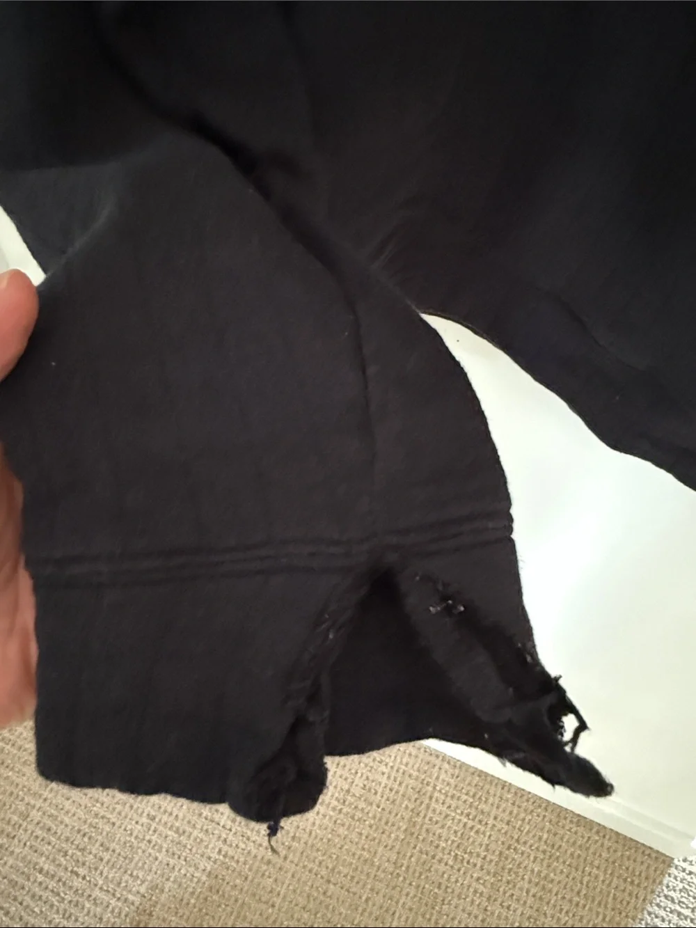 Eckhaus Latta Black Men's Distressed Crewneck Sweatshirt